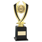GOLD/BLACK 'DIAMOND' HOLDER ON BASE (2in CENTRE) - 9.75in